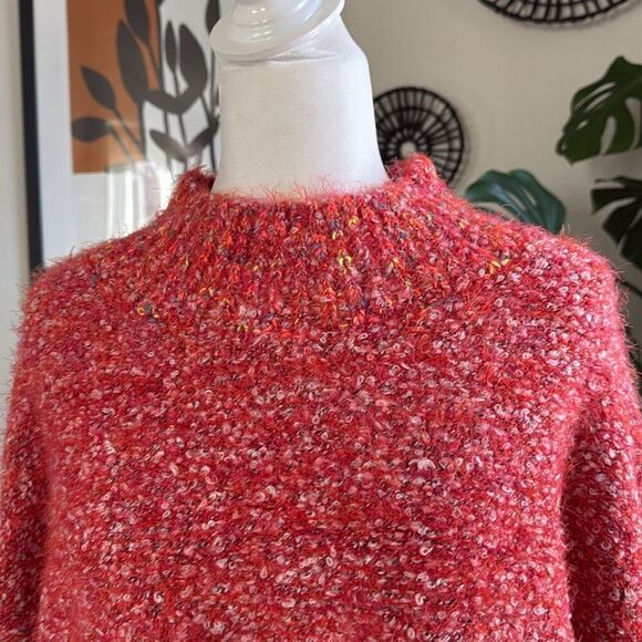 NWOT Free People Star Dust Pullover Long Sleeves Mock Neck Slouchy S Textured - Picture 5 of 13